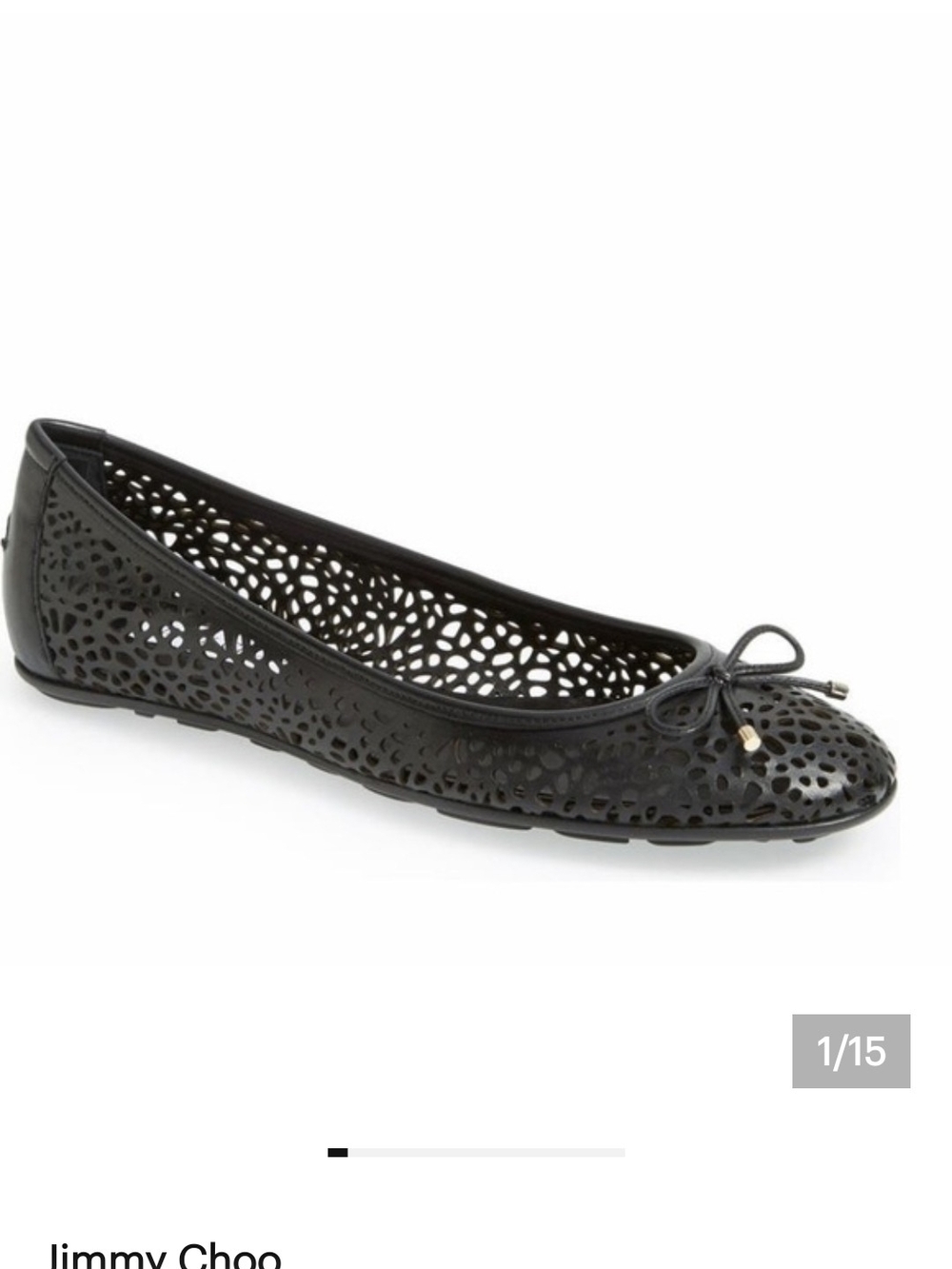 Jimmy Choo Black Walsh Ballet Flat Size 36.5